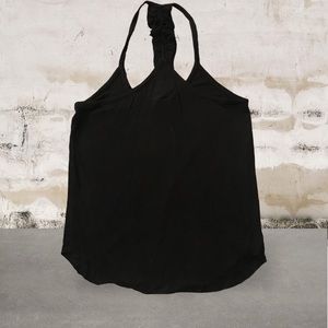 Chaser Top Halter Black Back Mid Ruffle Size Med NWOT